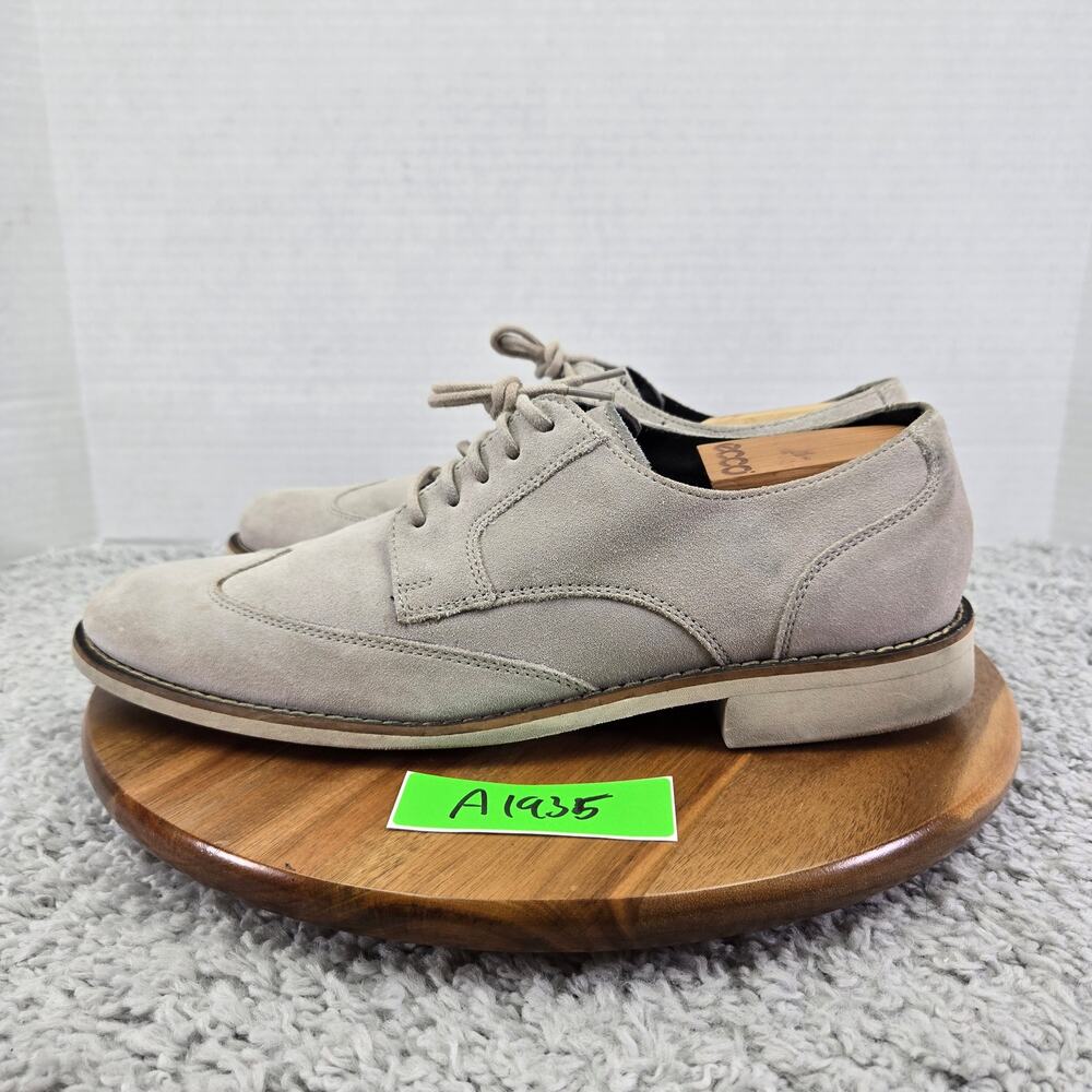 Cole Haan Mens 10M Gray Suede Wingtip Business Casual Office Lifestyle Oxford